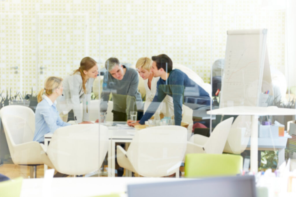 a team working together in the office