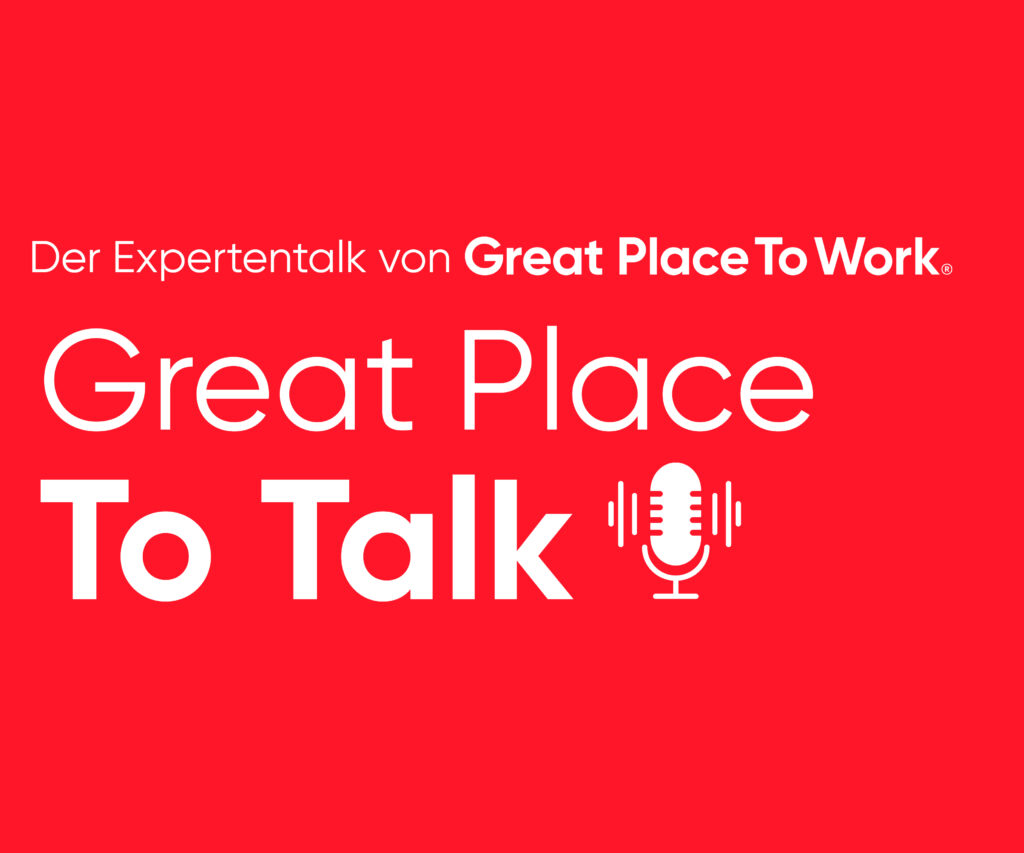 Podcast ad cover with red background and white text